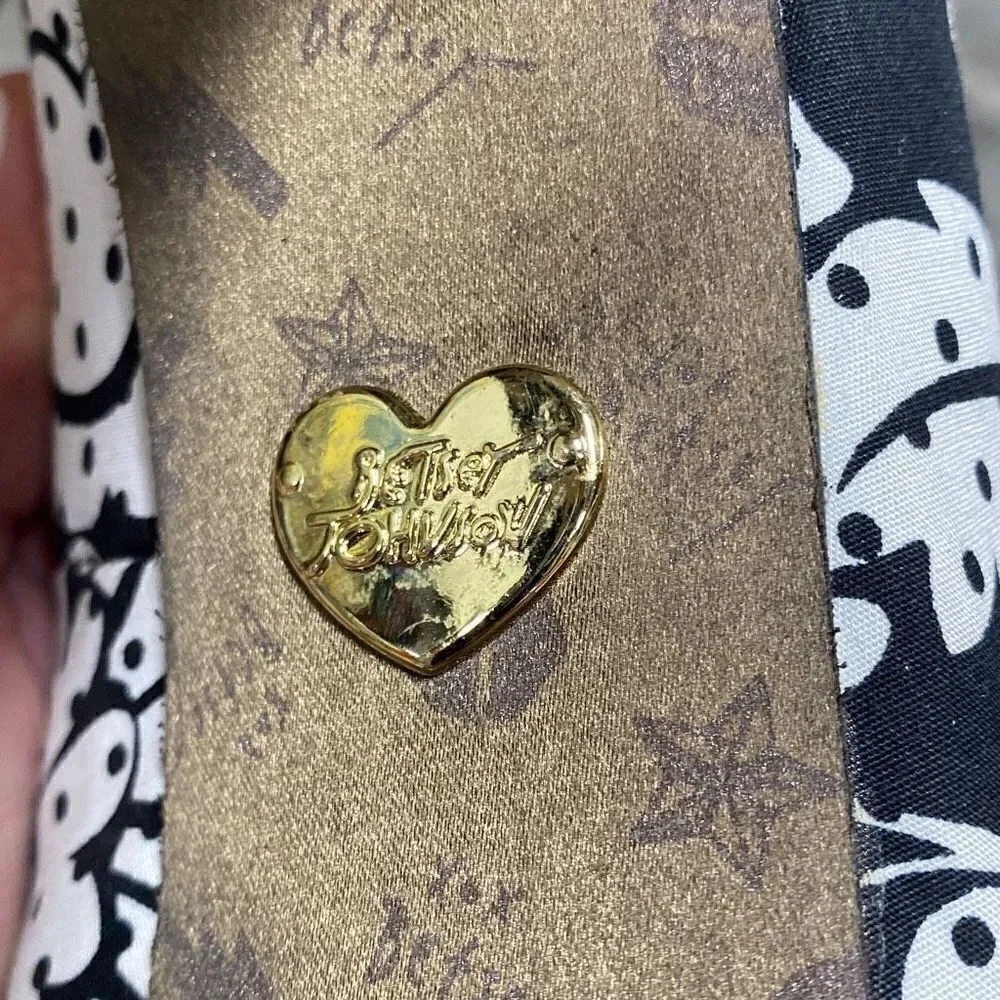 Betsey Johnson Black-White-Yellow Peep Toe Platform Stiletto Heels Size 8.5 - Picture 9 of 12